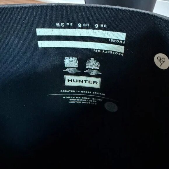 Hunter Original Short Rain Boots for Women, Size 8 - Black - Picture 3 of 4